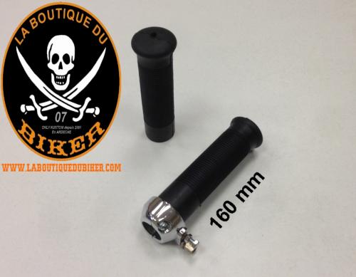 POIGNEES POUR GUIDON DE 25...H45-006 Highway Hawk Handgrips "Riffle" for 1" (25,40 mm) handlebars with throttle assembly - without removable end-cap