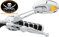 RETROVISEURS HARLEY AVEC CLIGNOTANT CHROME LA PAIRE...KURYAKYN T/SGNLMIRROR,FLAT GLASS DS302061 / 1431