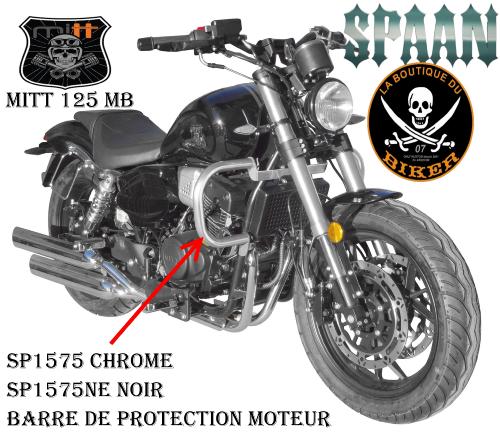 BARRE DE PROTECTION MOTEUR AJS MOTORCYCLES Highway Star 125...SP1575NE NOIR SPAAN-LA BOUTIQUE DU BIKER