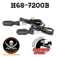 CLIGNOTANT LED HOMOLOGUE NOIR...H68-7200B Highway Hawk LED Turn signal set "Heat" black with E-mark M8 thread 12V1W (2 pieces)