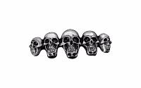 EMBLEME ADHESIF SKULLS 45mm...H01-321 Highway Hawk Emblem "'Skull Family" in chrome 4,5 cm for gluing emblem...LA BOUTIQUE DU BIKER