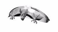 VISIERE 100mm CHAUVE SOURIS...H66-074 Highway Hawk Ornament "Bat" old silver for Headlight or Spotlight visors 100 mm wide - 1 piece...LA BOUTIQUE DU BIKER