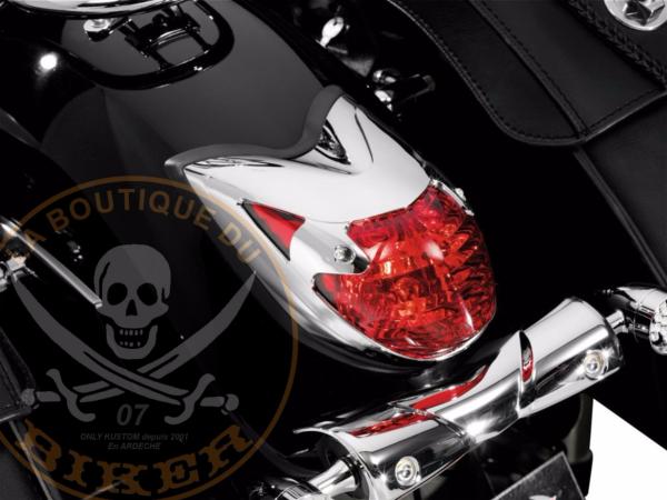 CACHE FEU ARRIERE YAMAHA XVS950 MIDNIGHT STAR...H662-117 Highway Hawk Taillight Covers "New Tech Glide" for Yamaha XVS 950 A Midnight Star chrome...LA BOUTIQUE DU BIKER