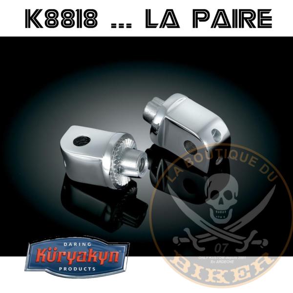 ADAPTATEUR PASSAGER POUR MARCHE PIED KURYAKYN SUZUKI VL800 VOLUSIA ...K8818 KURYAKYN MOUNT PEG RR HON YAM SUZ 16200670 / 8818...LABOUTIQUEDUBIKER