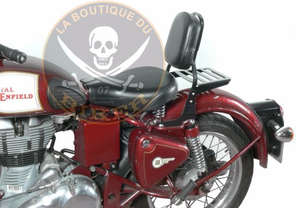 SISSY BAR ROYAL ENFIELD BULLET + ELECTRA...PILOTE HAUTEUR 35cm SANS PORTE PAQUET...SP1206NE NOIR  #LABOUTIQUEDUBIKER