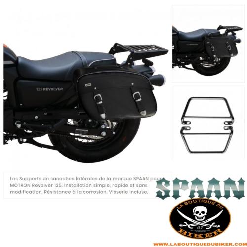 SUPPORTS SACOCHES MOTRON REVOLVER 125...KLICKFIX...SP1785 CHROME SPAAN LA BOUTIQUE DU BIKER