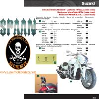 SISSI-BAR SUZUKI M1800 BOULEVARD M109R...AVEC PORTE PAQUET..SP741CH CHROME HAUTEUR 50cm