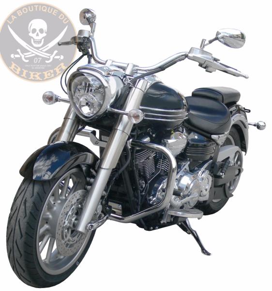 BARRE de PROTECTION MOTEUR YAMAHA 1900 MIDNIGHT STAR...SP710NE NOIR...SPAAN LA BOUTIQUE DU BIKER