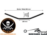 GUIDON EN 25 HARLEY DRAG STYLE WIDE NOIR...H55-208B Highway Hawk Handlebar "X-Wide" 800 mm wide for "1" (25,4 mm) clamping with 3 holes dull black TÜV...LA BOUTIQUE DU BIKER