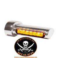 CLIGNOTANTS HOMOLOGUES HARLEY + PAN AMERICA...PE20201500 HEINZ BIKES Turn-Signal Winglets Fender LED Amber/Chrome HBWLTS-C