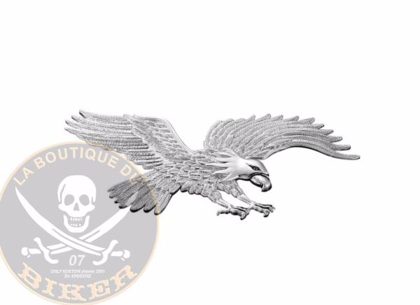 EMBLEME AIGLE CHROME...H02-110 Highway Hawk Emblem "Eagle" in chrome 23cm for gluing emblem...LA BOUTIQUE DU BIKER