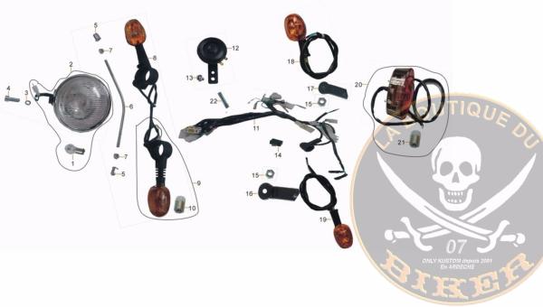 ELECTRICITE SPYDER 125/350...N°06+05+07	SPYDER2-6	 SUPPORT DE CLIGNOTANT