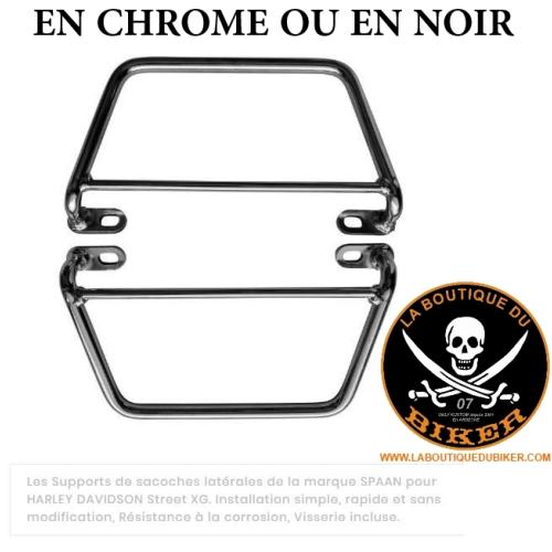 SUPPORTS SACOCHES HD STREET XG...KLICKFIX CHROME...SP1101 Supports De Sacoches Latérales HARLEY DAVIDSON Street XG SPAAN-LA BOUTIQUE DU BIKER