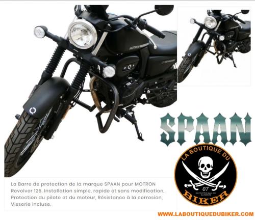 BARRE de PROTECTION MOTEUR MOTRON REVOLVER 125...SP1783NE NOIR...SPAAN-LA BOUTIQUE DU BIKER