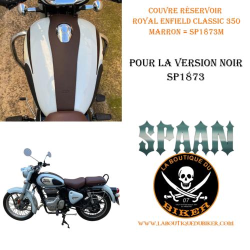 COUVRE RESERVOIR ROYAL ENFIELD CLASSIC 350...SP873M MARRON...SPAAN-LABOUTIQUEDUBIKER