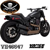 POTS HARLEY FXFB/FXFBS 2018-2023 VANCE & HICES MUFFLER HI-OUTPUT SLIP-ONS MATTE BLACK...VH46547 / 18011250