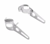 COLLIERS DE FOURCHE EN DIAMETRE 37 à 42mm CHROME...H68-156 Fork mount brackets for fairings and side mount headlights chrome (2 Pcs) Bracket kit for 37 - 42 mm forks