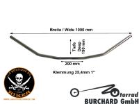 GUIDON EN 25 HARLEY FLYER WIDE CHROME...H55-206 Highway Hawk Handlebar "Flyer Wide" 1000 mm wide for "1" (25,4 mm) clamping with 3 holes chrome TÜV