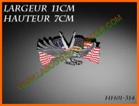 EMBLEME ADHESIF AIGLE USA 110mm...H01-314 Highway Hawk Emblem "Eagle USA-Flag" 11 cm for gluing emblem