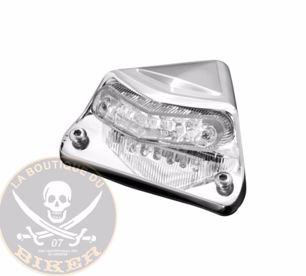 FEU ARRIERE LED HOMOLOGUE CHROME FENDER...H68-0155 Highway Hawk Taillight with Tail-, Brakelight and License plate light with E-Mark Chrome