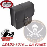 SACOCHES 06.50 Litres LEDRIE ...LZAD2-1016 Ledrie saddle bag "Throw over" leather black with buckles W = 25cm D= 10cm H= 28cm 6.5 liters (1 set)