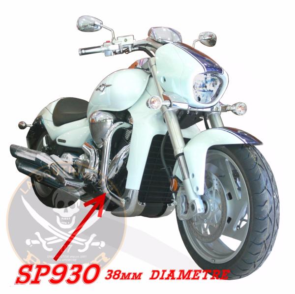 BARRE de PROTECTION MOTEUR SUZUKI M1800 R...38mm NOIR...SP930NE NOIR SPAAN-LA BOUTIQUE DU BIKER