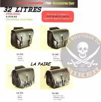 SACOCHES CAVALIERES CLOUS 32 LITRES...SP347...SPAAN LA BOUTIQUE DU BIKER