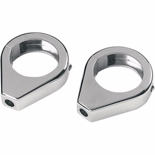 COLLIERS DE FOURCHE EN DIAMETRE 41 CHROME...H68-622 Highway Hawk Clamps 1 set for fixing turn signals at the fork holm d=41mm chrome