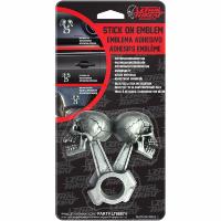 EMBLEME ADHESIF...LT88674 LETHAL THREAT PISTON SKULLS...LA BOUTIQUE DU BIKER