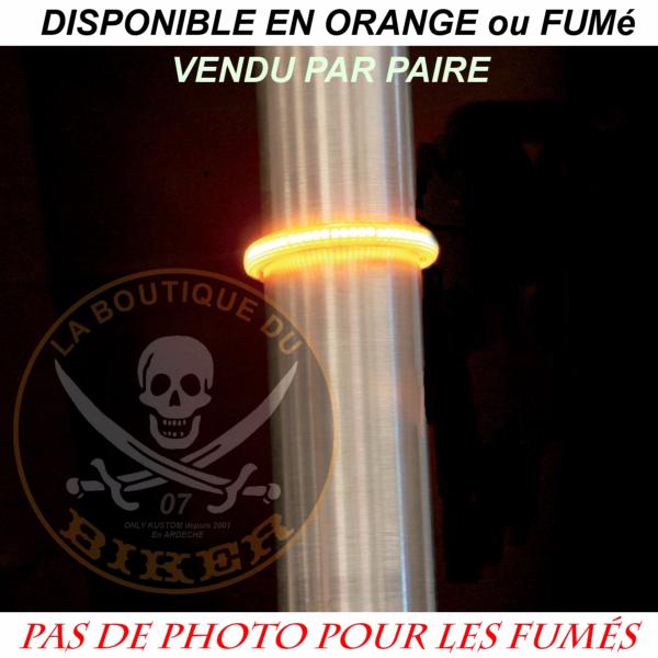CLIGNOTANTS DE FOURCHE 49mm LED FUMé...CUSTOM DYNAMICS TRUWRAPZ......PE20400957..LABOUTIQUEDUBIKER