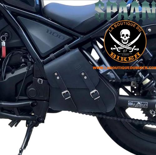 Sacoche Latérale HONDA REBEL 1100 Standard Cuir Noir...SP1778 SPAAN-LA BOUTIQUE DU BIKER