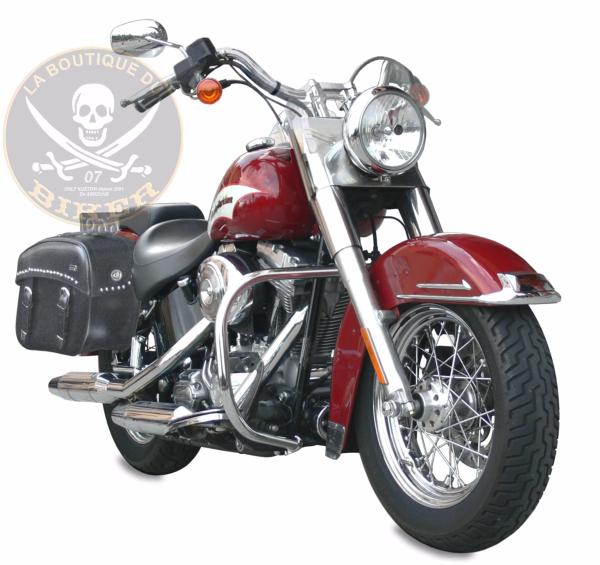 BARRE DE PROTECTION MOTEUR HARLEY SOFTAIL 2001 à 2014 NOIR...SP963NE NOIR...SPAAN LABOUTIQUEDUBIKER