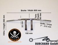 GUIDON YAMAHA en 25/32 WISHBONE CHROME...H55-511 Highway Hawk Handlebar "Wishbone" 800 mm wide 200 mm high with M12 thread "1" (25,4 mm) chrome TÜV...LA BOUTIQUE DU BIKER