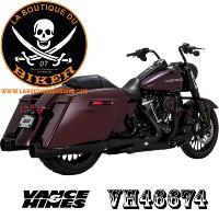 POTS HARLEY TOURING A PARTIR 2017 VANCE & HINES EXHAUST NEW TORQUER 450 NOIR...VH46674