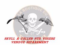 VISIERE 085mm SKULL...HH66-070 Highway Hawk Ornament "Skull medium" old silver for plain Headlight or Spotlight visors 85 mm wide (1 piece)...LA BOUTIQUE DU BIKER