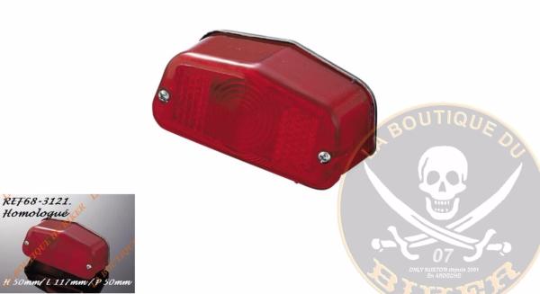 FEU ARRIERE AMPOULE HOMOLOGUE LUCAS...H68-3121 Highway Hawk Taillight "Lukas" E-mark...LA BOUTIQUE DU BIKER